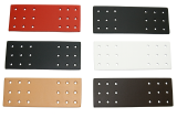 Leder-Bastelteil Formteil mit 18 Löchern in 6 Farben schwarz, weiss, natur, rot, dunkelblau, dunkelbraun von Lwph