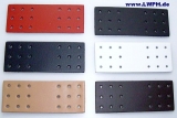 Leder-Bastelteil Formteil mit 18 Löchern in 6 Farben schwarz, weiss, natur, rot, dunkelblau, dunkelbraun von Lwph