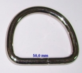 Starker D-Ring Halbrundringe Metallring vernickelt 50,0 mm x 6,9 mm x mittlere Höhe 40,0 mmverschweißt zum Basteln und Werken vom Lwph