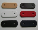 Leder-Formteil, Bastelteil, Stanzteil mit 2 Löchern gerundet in 6 Farben 2,5 cm x 6,5 cm Basteln mit LWPH
