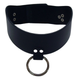 Lederhalsband O-Ring 5,0 cm breit verschweißten Ring, anatomisch geformt Rollschnallen-Verschluß in vielen Farben