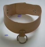 Lederhalsband O-Ring 5,0 cm breit verschweißten Ring, anatomisch geformt Rollschnallen-Verschluß in vielen Farben
