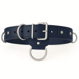 BDSM Taillengurt Leder 5,0 cm x 80,0 cm mit 6 D-Ringen & O-Ring handgefertigt mit Klemmschutz von LWPH Made in Germany