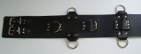 BDSM Taillengurt extra Breit 10,0 cm Lederriemen mit 5 D-Ringen, Klemmschutz + 6 Stück O-Ringen, von LWPH
