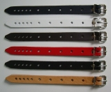 6 Lederarmbänder 2,0 cm mittig gelocht im Spar-Pack modische Qualität aus Echtem Leder in 6 Farben