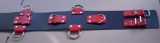 Die Schwarz-Roten 80,0 cm extra breiten 10,0 cm mit 5 D-Ringen 6-O-Ringen BDSM-Taillengurte die echten Lederriemen
