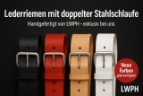 Designer Lederriemen 4,0 x 30,0 cm mit Doppel-Stahlschlaufe – Echtleder Fixierungsriemen für ZEKIWA Nostalgie-Kinderwagen & mehr 6 Farben