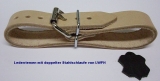 Lederriemen 4,0 cm x 40,0 cm mit doppelter Metallschlaufe in 6 Farben Fixierungsriemen, Halteriemen Kinderwagen u.v.m.