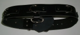 BDSM Taillengurt 5,0 cm x 100,0 cm mit 6 D-Ringen Klemmschutz und zusätzlichen O-Ring Lederriemen von Lwph