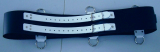 Die Schwarz-weißen 80,0 cm extra breiten 10,0 cm mit 5 D-Ringen 6-O-Ringen BDSM-Taillengurte die echten Lederriemen