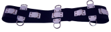 Die Schwarz-weißen 80,0 cm extra breiten 10,0 cm mit 5 D-Ringen 6-O-Ringen BDSM-Taillengurte die echten Lederriemen