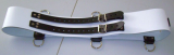 Die weiß-schwarzen 80,0 cm extra breiten 10,0 cm mit 5 D-Ringen 6-O-Ringen BDSM-Taillengurte die echten Lederriemen