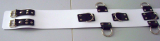 Die weiß-schwarzen 80,0 cm extra breiten 10,0 cm mit 5 D-Ringen 6-O-Ringen BDSM-Taillengurte die echten Lederriemen