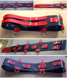 Die Schwarz-Roten 100,0 cm extra breiten 10,0 cm mit 5 D-Ringen 6-O-Ringen BDSM-Taillengurte die echten Lederriemen von LWPH