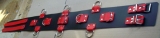 Die Schwarz-Roten 100,0 cm extra breiten 10,0 cm mit 5 D-Ringen 6-O-Ringen BDSM-Taillengurte die echten Lederriemen von LWPH