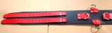 Die Schwarz-Roten 100,0 cm extra breiten 10,0 cm mit 5 D-Ringen 6-O-Ringen BDSM-Taillengurte die echten Lederriemen von LWPH