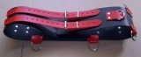 Die Schwarz-Roten 120,0 cm extra breiten 10,0 cm mit 5 D-Ringen 6-O-Ringen BDSM-Taillengurte die echten Lederriemen von LWPH