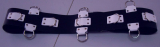 Die Schwarz-weißen 100,0 cm extra breiten 10,0 cm mit 5 D-Ringen 6-O-Ringen BDSM-Taillengurte die echten Lederriemen