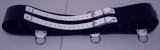 Die Schwarz-weißen 130,0 cm extra breiten 10,0 cm mit 5 D-Ringen 6-O-Ringen BDSM-Taillengurte die echten Lederriemen