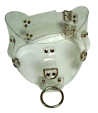 Designer Halskorsett transparent anatomisch geformt einmaliges Modell mit Durchsicht glasklar mit 3-Ringen 9,0 cm breit von LWPH