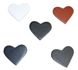 100 St. kleine Leder-Herzen ca. 3,0 x 2,5 cm in 6 Farben Herz zeigen für viele Verwendungsmöglichkeiten