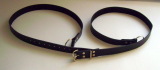 2-teiliger Leder-Riemen 3,0 cm x 70,0 cm Schnallenteil + Schließriemen D-Ring + Karabiner