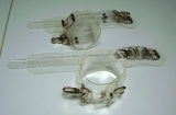 transparente glasklare PVC Handfesseln und Fußfesseln PVC mit Durchsicht als Fessel-Set