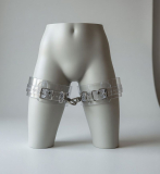 Transparente Oberschenkelfesseln glasklar 6,5 cm in 5 Größen – individuelle Fesselvariationen mit D-Ring & Wirbelkarabiner von LWPH Deutschland