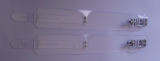 transparente Oberschenkelfesseln 1 Pr. mit Durchsicht glasklar 6,5 cm mit D-Ring und Wirbelkarabiner
