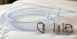 BDSM transparenter Taillengürtel 4,0 cm x 100,0 cm mit Klemmschutz +D-Ring glasklar Erotik