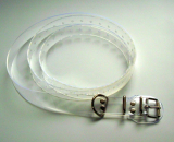 BDSM transparenter Taillengürtel 4,0 cm x 100,0 cm mit Klemmschutz +D-Ring glasklar Erotik
