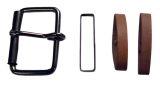 Designer Rollschnalle 40 mm mit 2 Lederschlaufen und 1 Stahlschlaufe Leder Accessoires in 6 Farben von LWPH