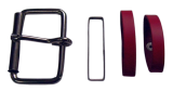 Designer Rollschnalle 40 mm mit 2 Lederschlaufen und 1 Stahlschlaufe Leder Accessoires in 6 Farben von LWPH