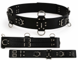 Taillengurt Leder 20 cm extra breit schwarz mit 5 D-Ringen und 6 O-Ringen handgefertigt von LWPH (copy)